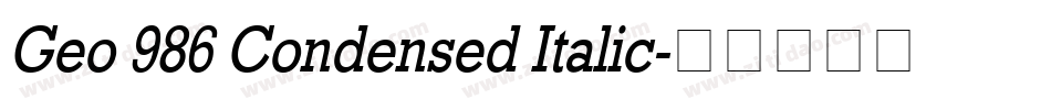 Geo 986 Condensed Italic字体转换